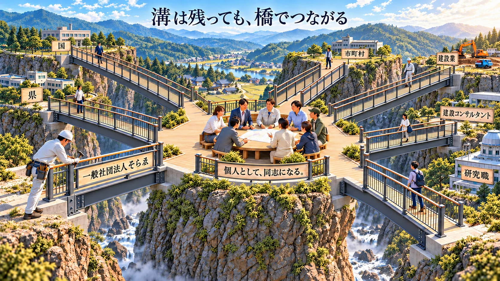 溝は残っても橋でつながる