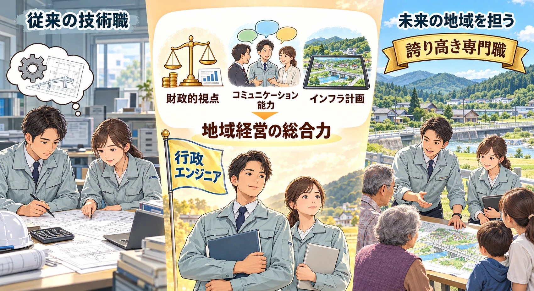 従来の技術職から、未来の地域を担う誇り高き専門職へ